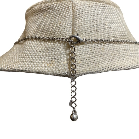 Rhinestone Crystal Floral Pendant Necklace 26" Bridal Wedding Statement - Picture 5 of 7